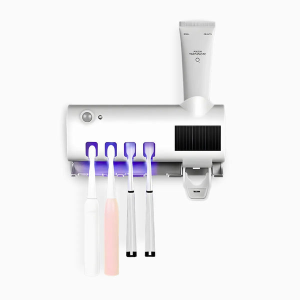 Dispenser Automático Pasta De Dente + Suporte De Escovas Uv