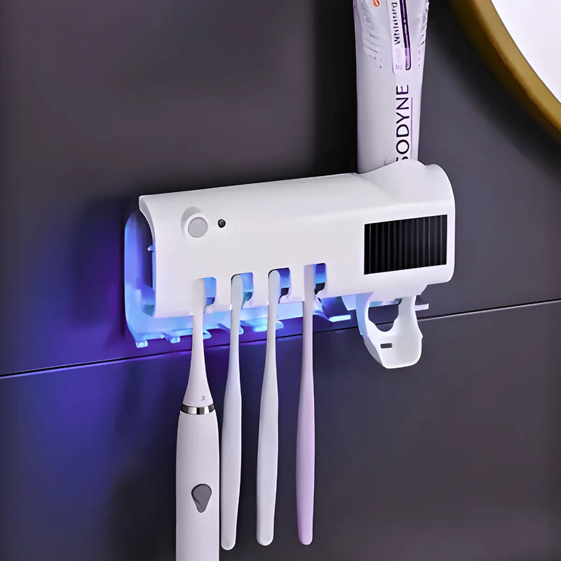 Dispenser Automático Pasta De Dente + Suporte De Escovas Uv